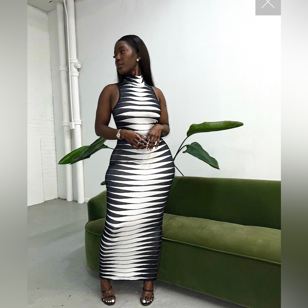Silhouette Stylez Black and White Amber Maxi Dress